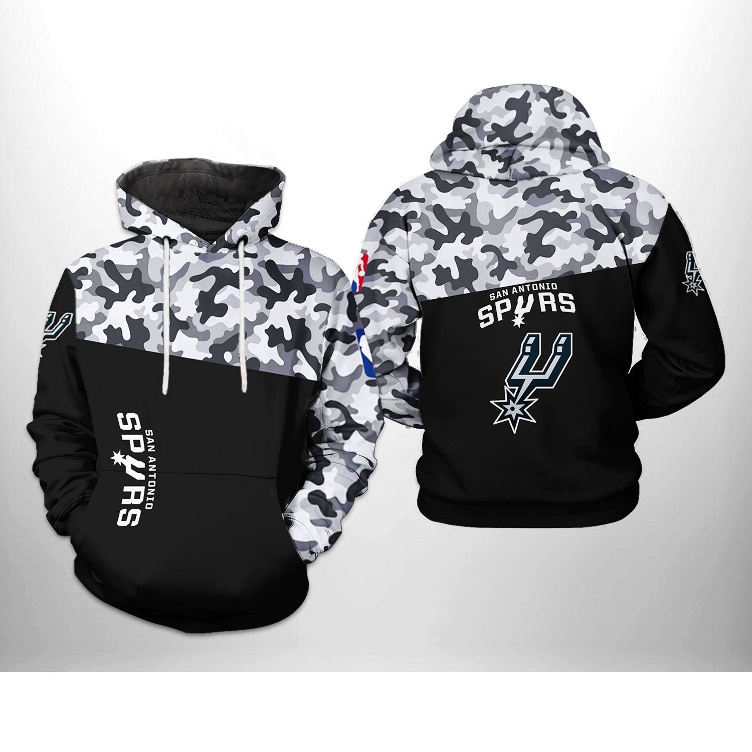 Men's San Antonio Spurs Black Modern Camo Pullover Hoodie – Official Nba Sweatshirt